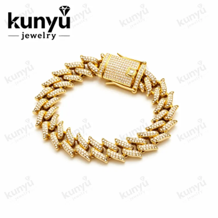 Bracelet Cubain Plaqué Or