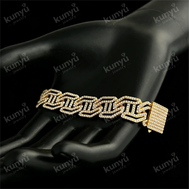 Bracelet Hip Hop Plaqué Or