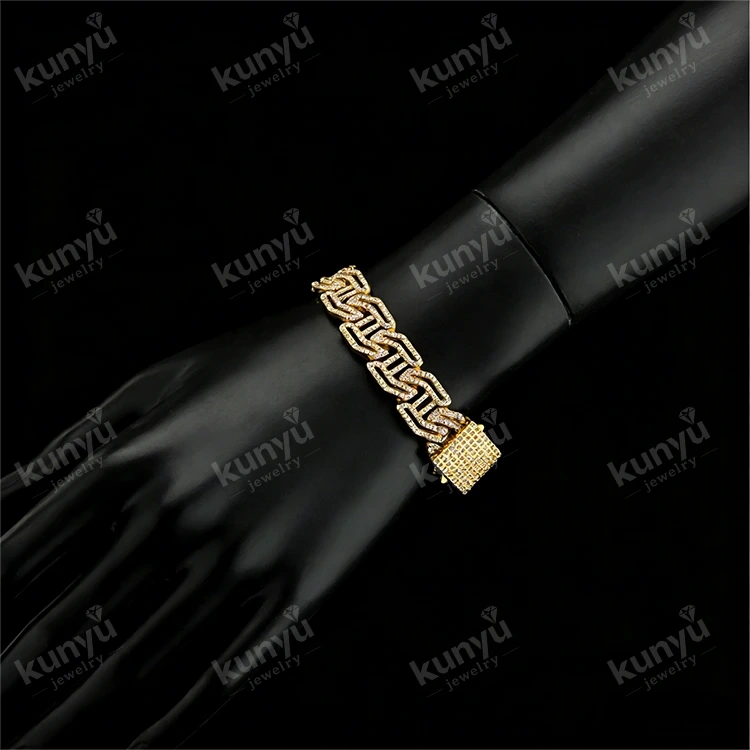 Bracelet Hip Hop Plaqué Or